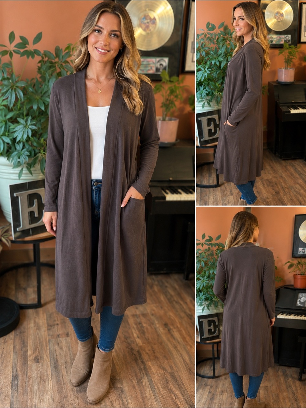 Zenana Outfitters Long Open Cardigan